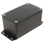 Hammond 1550Z111FBK Thick Wall Flanged Die Cast Enclosure, 115 x 66 x 55, Black