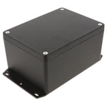 Hammond 1550Z115FBK Thick Wall Flanged Die Cast Enclosure, 148 x 108 x 75, Black