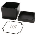 Hammond 1550Z137FBK Thick Wall Flanged Die Cast Enclosure, 121 x 121 x 102 Black