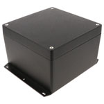 Hammond 1550Z139FBK Thick Wall Flanged Die Cast Enclosure, 160 x 160 x 102 Black