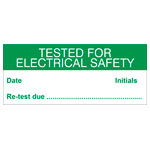 Electrical Safety Test/Re-Test Labels Green On Nylon Cloth 38 x 15mm Pack Of 140