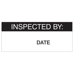 Inspected By Labels, Black On Nylon Cloth 38 x 15mm, Pack Of 140