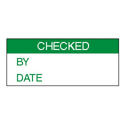 Checked Labels, Green On Nylon Cloth 38 x 15mm, Pack Of 140