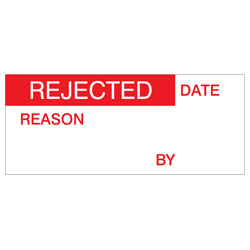 Rejected Labels, Red On Nylon Cloth 38 x 15mm, Pack Of 140