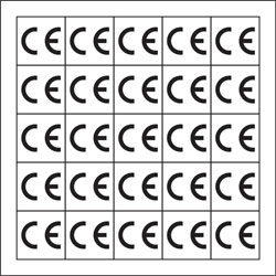 CE Conformity Labels, Black On Self Adhesive Vinyl, 12.7 x 12.7mm, Pack Of 500