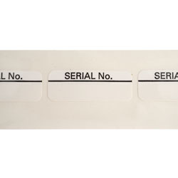 Customark ES003 Serial No. - Part Laminated Label - Pack 100