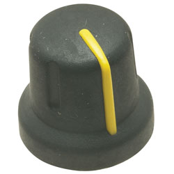 Sifam 3/05/TPNP120 006 12mm Soft Touch 18 Spline Knob with Yellow Pointer