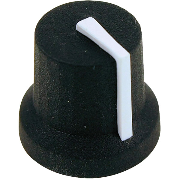  CL170849BR K87MBR Series Knob Black 6mm D White Pointer