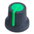 Cliff CL170828BR K87MAR Black Soft Touch Knob Push D Shaft 6mm - Green Pointer