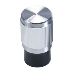 Cliff FC7256 KMK10E Knurled ALU Shell Knob Spline Shaft 6mm - Silver Anodised