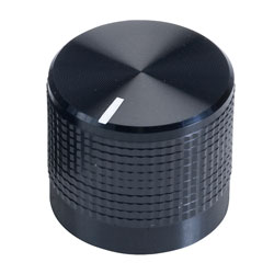 Cliff FC7225B KM20B Black Aluminium Clad Plastic Knob - Marker Line 6mm Spine