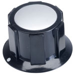 Cliff FC1622 K1C Knob Black - Satin Cap - 6mm Screw Fix