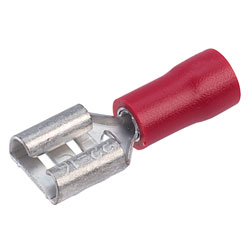 RED 6.3MM FEMALE F/INS  ELECTRICAL TERMINAL PACK OF 100 