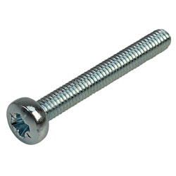 Affix Pozi Pan Head Machine Screws BZP M2.5 20mm - Pack Of 100