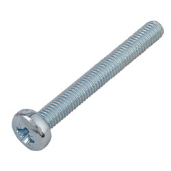 Affix Pozi Pan Head Machine Screws BZP M3 25mm - Pack Of 100