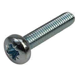 Affix Pozi Pan Head Machine Screws BZP M4 20mm - Pack Of 100