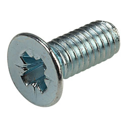 Affix Pozi Countersunk Machine Screws BZP M4 10mm - Pack Of 100