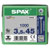 SPAX 0191010350455 Universal Screw 3.5 x 45mm T-Star Plus Steel WIROX 1000pc