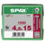 SPAX 0201010450155 Universal Pan Screw 4.5 x 15mm T-Star Plus Steel WIROX 1000pc
