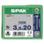 SPAX 1191010350205 Universal Screw 3.5 x 20mm T-Star Plus Steel WIROX 1000pc