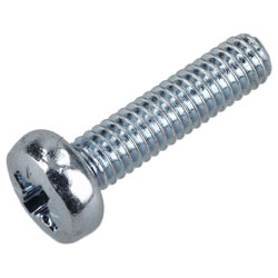 R-TECH 337029 Pozi Pan Head Machine Screws BZP M2.5 10mm - Pack Of 100