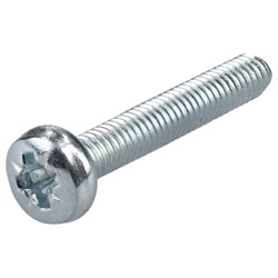 R-TECH 337046 Pozi Pan Head Machine Screws BZP M4 25mm - Pack Of 100