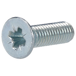 R-TECH 337068 Pozi Countersunk Machine Screws BZP M3 10mm - Pack Of 100