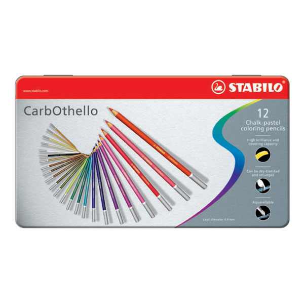  Tinned Art Products Carbothello Chalk Pastel Coloured Pencils 12 shades
