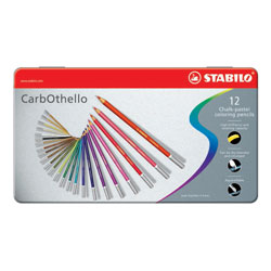 Stabilo Tinned Art Products Carbothello Chalk Pastel Coloured Pencils 12 shades