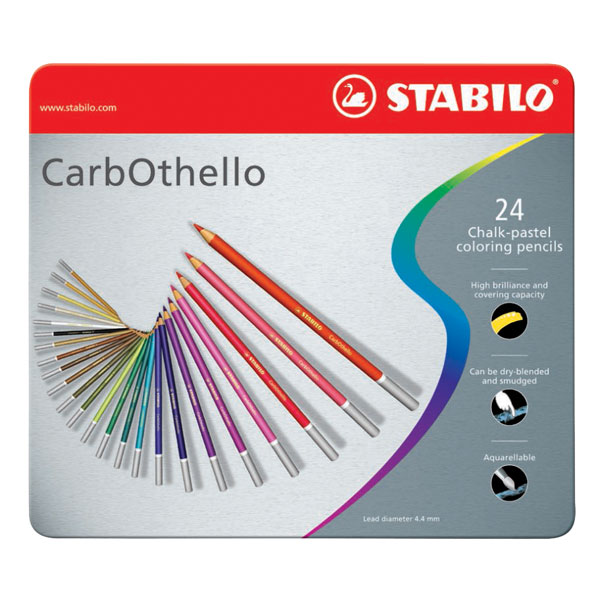  Tinned Art Products Carbothello Chalk Pastel Coloured Pencils 24 shades