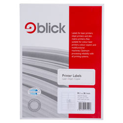 Blick Copier Labels A4 14 (99.1 x 38.1mm) per Sheet, 100 Sheets