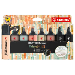 STABILO 70/8-2-1 Highlighter BOSS ORIGINAL NatureCOLORS 8 Pack Assorted