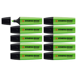 STABILO 70/33 Highlighter BOSS ORIGINAL Pack of 10 Green