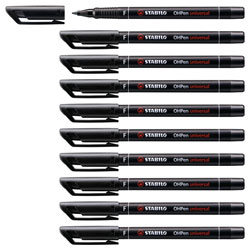 STABILO 842/46 Pen for Overhead Projection Universal Permanent Fine Blk Pk 10