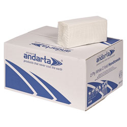 Andarta 02-011 2Ply White C/Fold Hand Towel 23 x 33cm - Pack Of 2430