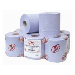 Andarta 21-008 2Ply Blue Embossed 150m Centre Feed Roll - Pack Of 6