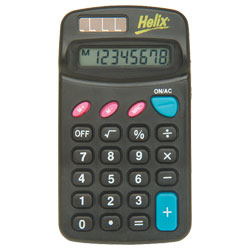 Helix RC1070 National Curriculum Pocket Size Basic Calculator