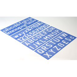 Helix H57010 Stencil Set Letters Numbers & Symbols 50mm Upper & Lower Case x 4