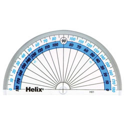 Helix H01040 Protractor 180 Degree 100mm - Single