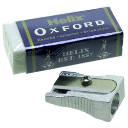 Rapid Metal Pencil Sharpener and Helix Oxford Eraser Set