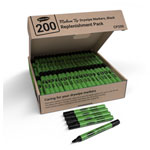 Show-me CP200 Box 200 Medium Tip Slim Barrel Drywipe Markers - Black