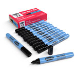 Show-me FPSDP12 Box 12 Fine Tip Slim Barrel Drywipe Markers - Black