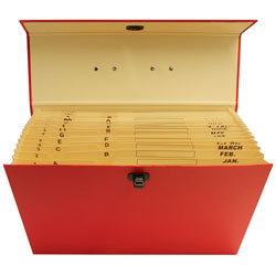 Cathedral Products Expanding Box File Red