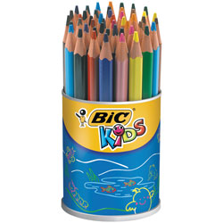 BiC Evolution Triangle Colouring Pencils Wood Free Pot of 48