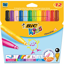 BiC Visacolor Extra Large Felt Tip Pens (Pack of 12)