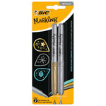 BiC Permanent Marker Gold & Silver Pen