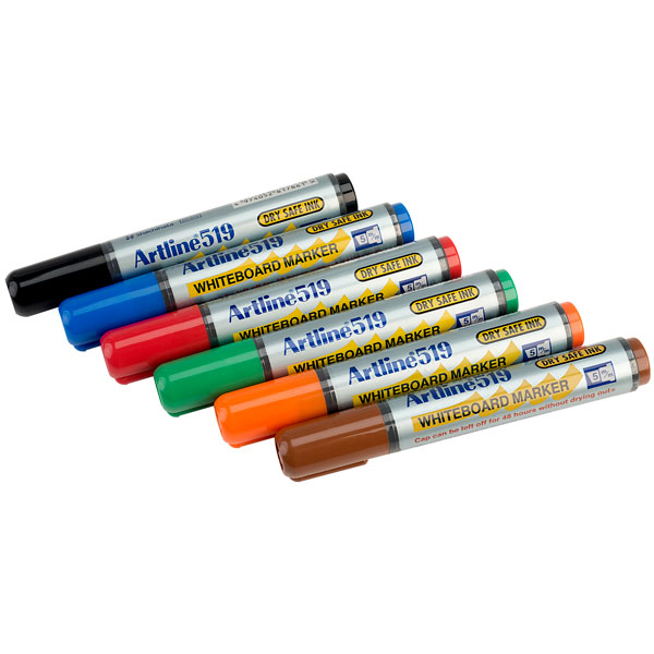 Artline Whiteboard Markers Assorted Pack of 6