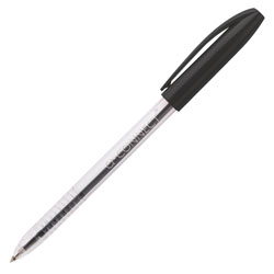 Q-Connect KF02457 Medium Black Stick Ballpoint Pen (Pack of 20)