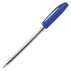 Q-Connect KF02458 Medium Blue Stick Ballpoint Pen (Pack of 20)