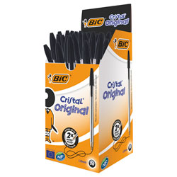 BiC Medium Cristal Black Pens Pack of 50